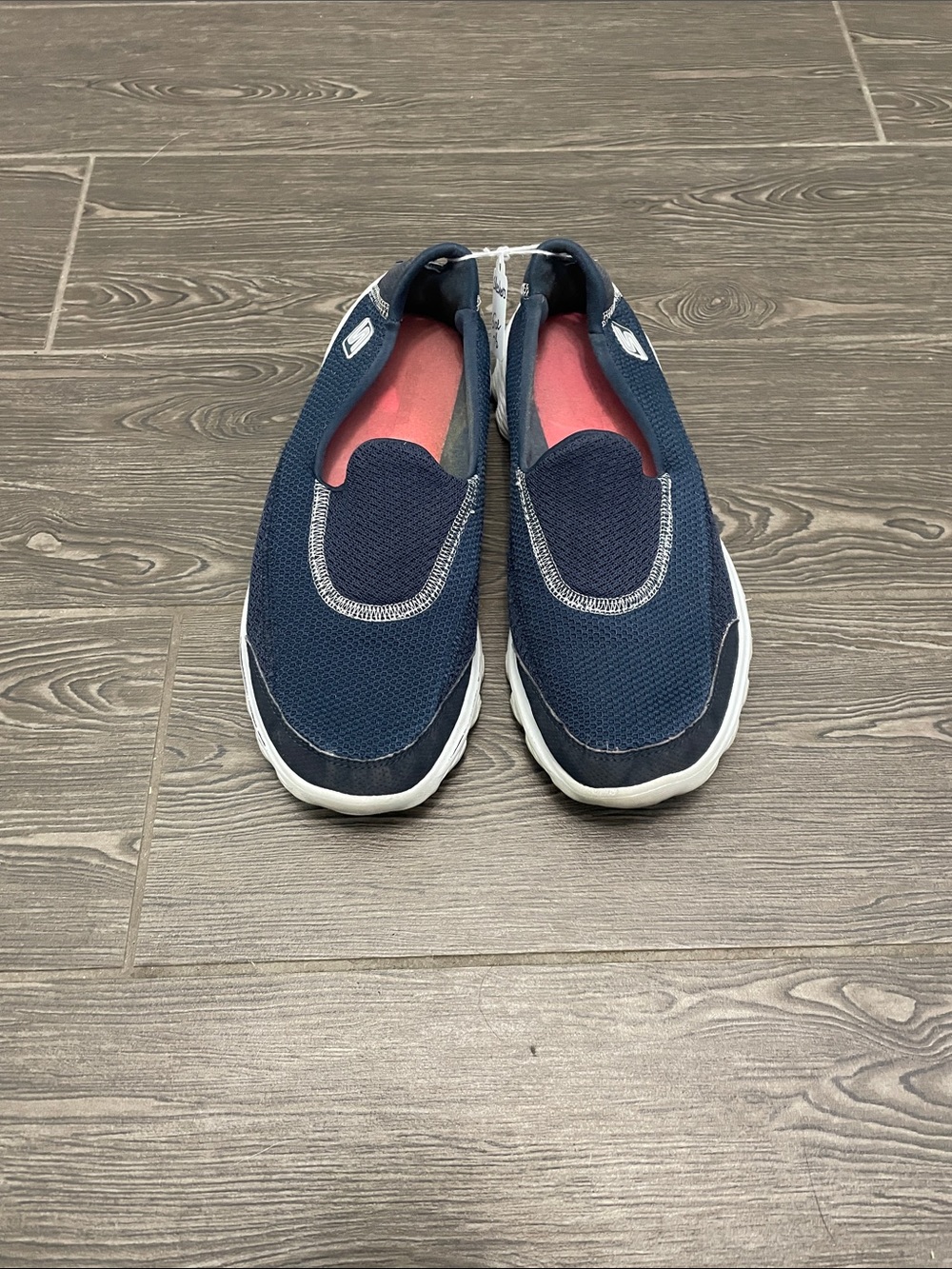 Skechers Navy Slip-On Sneakers with Pink Insole